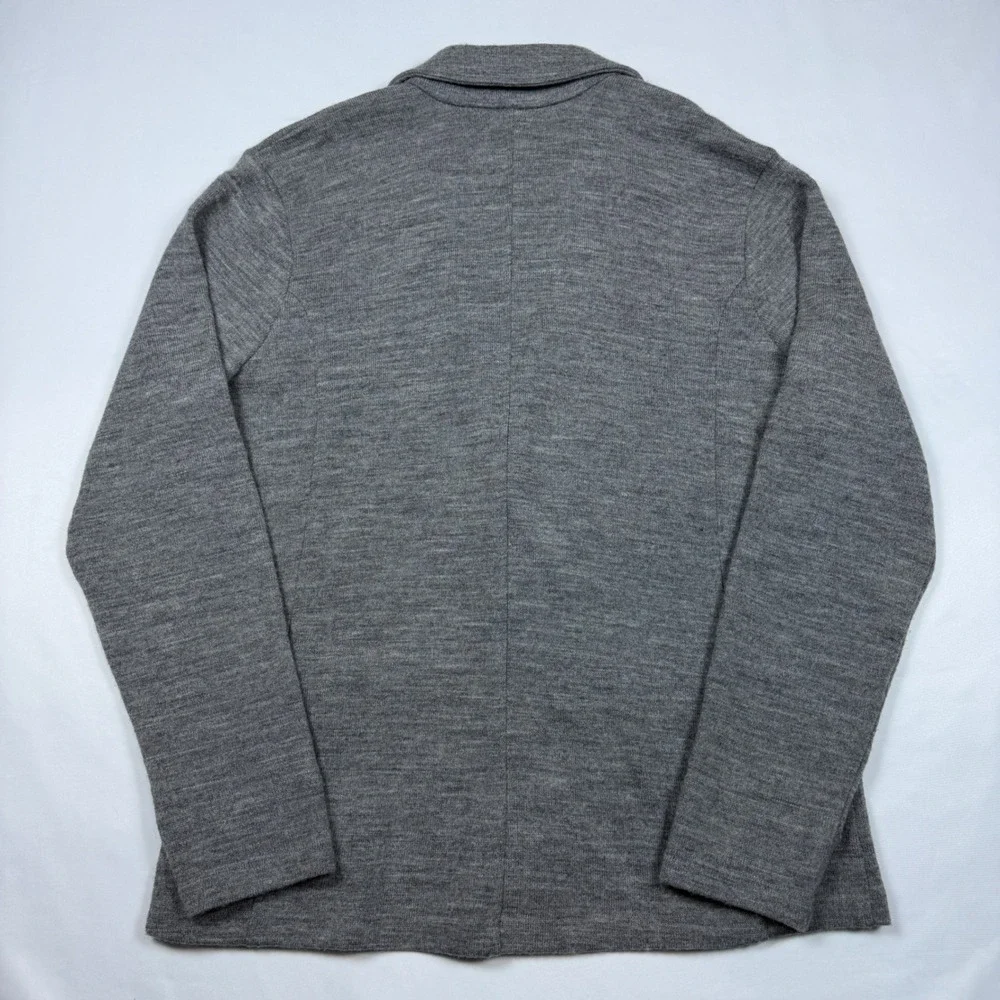 Michael Kors Knit Blazer Mens Large Gray 100% Wool 2-Button Sweater Jacket F28